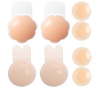JSTHHTT 4 Paires Soutien-Gorge Adhésif Push-up pour Femme, Gorge Invisible Silicone sans Bretelles, Remonte Sein Adhesif RéUtilisable, pour aux Robes, Robes de Mariée, Gilets, A-D Cup