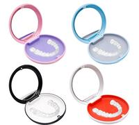 JSTHHTT 4 Pièce Boite Gouttiere Dentaire, Boite pour Appareil Dentaire, Boîtes pour Prothèses Dentaires, Boite a Dentier, Boite Goutiere dent Portable, pour Dentaires Facile à Nettoyer