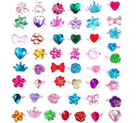 JSTHHTT 50Pcs Bagues Pour Enfants, Ensemble de Bagues Petites Filles, Anneaux réglables pour Filles, Sans Duplication, Girl Semblant de Jouer et Habiller des Anneaux Cadeau À Une Petite Fille
