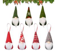 JSTHHTT 7 Pièces Peluche GNOME pour Décoration De Noël, GNOME de Décoration de Noel, Decoration Noel Sapin Suspension, pour Noël des Enfants, Cadeau De Parfait (Vert)