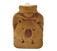 JSTHHTT Bouillote Peluche Chauffante, Capybara 1L Bouillotte Eau Chaude, Capybara Meilleurs Cadeaux pour Soulagement de la Douleur, Cou et Épaules