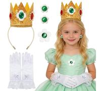 JSTHHTT Costume Princesse Accessoire, Princesse Dress Up Accessoires Fille avec Couronne, Gants, Boucles d'oreilles, Broche, Pour Carnaval Halloween Cosplay Dress up Birthday Party