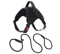 JSTHHTT Ensemble Harnais Et Laisse pour Chien, Harnais Réglable Et Réfléchissant, Facile à Mettre, Respirant, pour Chien Moyen Et Grand, pour Randonnées Et Chasse