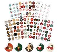 JSTHHTT Lot de 216 Pièces Gommettes Noël, Autocollants De Noel, Etiquette Vacances Cadeau Autocollants D'Enveloppe, Fait Main Rondes Autocollantes, pour Cartes Cadeaux Décoration