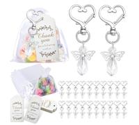JSTHHTT Lot de 30 porte-clés en forme d'ange, Sac Cadeau, Sac Bonbon, Cadeaux de Mariage, Pochette Bijoux, Cadeau de retour d'invité, Cadeau de Remerciement, Breloque de Mariage, Dragées de Fête