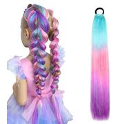 JSTHHTT Queue de Cheval Extension, Meche Cheveux Couleur, Ponytail Cheveux Hair Extensions, Extension de Cheveux Colorés de 66cm, queue de cheval colorée dégradée pour filles et femmes
