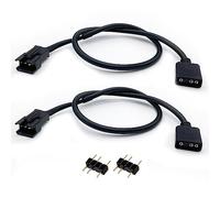 Jstincal Lot de 2 câbles d'extension ARGB de 30 cm, 5 V 3 broches vers JST SM 3 broches mâle, compatibles avec les en-têtes de carte mère RVB numérique adressable + 5 V 3 broches