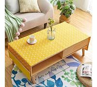 Jstoo Nappe Table Nappe Anti Taches Table Basse De Salon Meuble TV Rectangulaire-Treillis De Riz Jaune_70 * 180Cm