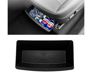 JSUDQR Boîte de rangement sous siège pour Tesla Model Y Juniper 2025 Tiroir sous siège TPE pour accessoires Model Y