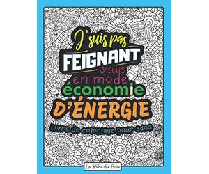 J'suis pas Feignant J'suis en mode Économie d'énergie: Livre de Coloriage Drôle et Décalé | Idéal Cadeau pour Ado Garçon de 12 à 17 ans | Phrases Humour à Colorier Mandala | Grand Format 21x28cm