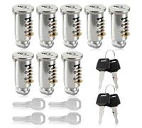 JSUOEO Lot de 8 noyaux de serrure pour Thule - Avec 8 cylindres de serrure, 4 clés et 4 clés de contrôle pour coffres de toit Thule - Accessoires