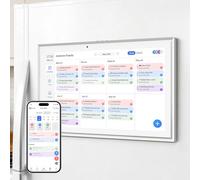 JSUSOU Calendrier numérique intelligent de 39,6 cm avec écran tactile - Organiseur familial à 3 modes pour réfrigérateur, mur et bureau, tableau des tâches interactif, synchronisation multi-calendrier
