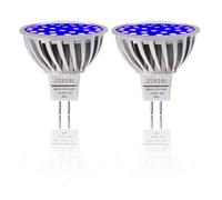 JSVSAL Lot de 2 ampoules LED noires à intensité variable MR16 GU5.3 à 2 broches AC/DC 12 V Niveau UVA 395-400 nm Brillent dans le noir pour les fêtes de lumière noire,poster fluorescent