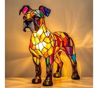 JSvsza Lampe Corgi et lampe carlin-Lampe de Chevet Carlin LED USB & Sculpture Décorative en Résine Artistique - Éclairage Doux pour Salon/Chambre, pour les amateurs de chiens (Boxer)