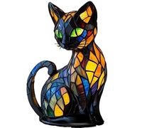 JSvsza Lampe de Table & Veilleuse LED USB Corgi/Carlin - Résine Artistique Colorée Effet Vitrail 3D-Décoration Maison Chic - Idée Cadeau Originale pour Adultes et Enfants Amoureux des Chiens (Cat A)