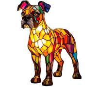 JSvsza Lampe LED Artisanale en Résine - Collection Chiens Mignons (Corgi/Bouledogue/Carlin) - Veilleuse d’Ambiance avec Éclairage Chaud - Décoration Vintage, Boxer