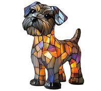 JSvsza Lampe LED Artisanale en Résine - Collection Chiens Mignons (Corgi/Bouledogue/Carlin) - Veilleuse d’Ambiance avec Éclairage Chaud - Décoration Vintage, Schnauzer