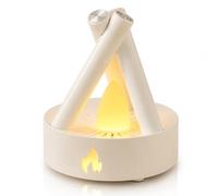 JSvsza Veilleuse Feu de Camp, Veilleuse Enfant avec Bruit Blanc, 5 Sons Apaisants, 2 Couleurs de Lumière 2000K/3000K, 3 Modes, Lampe de Chevet pour Chambre Bébé Enfant, White