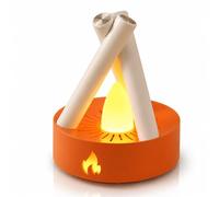 JSvsza Veilleuse Feu de Camp, Veilleuse Enfant avec Bruit Blanc, 5 Sons Apaisants, 2 Couleurs de Lumière 2000K/3000K, 3 Modes, Lampe de Chevet pour Chambre Bébé Enfant, White + Orange