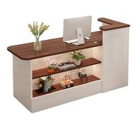 JSWHYBD Bureau de réception Moderne en Bois en Forme de L, comptoir de Caisse avec comptoir et Espace de Travail, adapté aux magasins de détail, aux Salons et aux Bureaux d'entreprise C1 150cm/59in