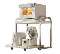 JSWHYBD Étagère Micro Onde en Acier Inoxydable de Cuisine, Petit Support Micro-Ondes avec Rangement & Panier inférieur, 2 Couches pour Salon & Cuisine 52 cm 20.5"