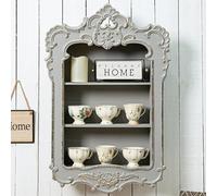 JSWHYBD Petit Vitrine Bois Vintage Décoratif, Étagère Murale Flottante à 3 Niveaux pour Salon, Chambre et Entrée, 48x14.5x79 cm Gray
