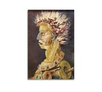 JSWLQ Giuseppe Arcimboldo (Fire) Impression sur toile à suspendre pour chambre à coucher 20 x 30 cm