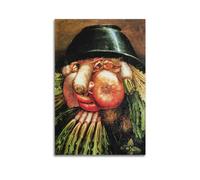 JSWLQ Giuseppe Arcimboldo (légumes dans un bol) - Impression sur toile - Décoration murale - Décoration d'intérieur moderne - 50 x 75 cm