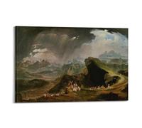 JSWLQ Impression sur toile de peinture sur toile John Martin (Joshua Commanding The Sun to Stand Still upon Gibeon) - 50 x 75 cm