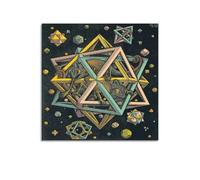 JSWLQ M. C. Escher (étoiles) Impression sur toile pour décoration d'intérieur et chambre à coucher 40 x 40 cm