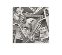 JSWLQ M. C. Escher (Relativity) Impression sur toile pour décoration murale de salon, chambre à coucher 60 x 60 cm