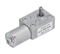 JSX255-370 DC Motor Gear Motor, 12V Geared Motor with Self - Locking Mechanism, 34rpm Ultra - Short Output Shaft for Window Opener Door Opener Mini Winch, Aluminum Brass Con