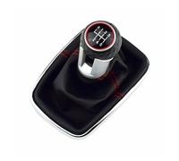 JSYALMSLW Bouton Avec Cache Tête De Levier De Vitesses Manuel 5 Vitesses/6 Vitesses Élégant Pour Golf Pour Bora Pour GTI MK4 Noir Pommeau De Levier De Vitesse 1 Bouton Avec Cache-Poussière(6-Speed)