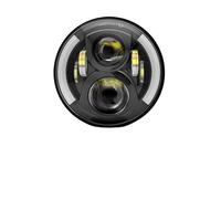 JSYALMSLW Phare Avant Moto DOT E9 7 Pouces Avec Phare À LED À Œil Coudé Boîtier 7 Pouces Anneau Garniture Seau Support Montage Phare 7 Phares avant pour moto(1pc headlights7)