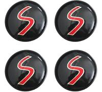 JSYJCF 4 PièCes Cache-Moyeux pour Mini Cooper S Emblem R53 R56 Center Wheel Caps Hub Badge Red S 54MM, Roue Jante DéCoration Accessoires Centre De Jante Capuchons De Voiture Moyeu