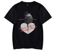 JSZHCB Damiano David Born with a Broken Heart T-Shirt décontracté imprimé à la Mode rétro, Unisexe,Noir,M