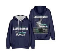 JSZHCB Sarah Connor My Favorite Song 2025 Sweat à Capuche,Unisexe Streetwear Casual Hip Hop Top,Bleu,S