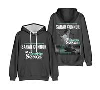 JSZHCB Sarah Connor My Favorite Song 2025 Sweat à Capuche,Unisexe Streetwear Casual Hip Hop Top,Gris,XXL