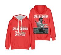 JSZHCB Sarah Connor My Favorite Song 2025 Sweat à Capuche,Unisexe Streetwear Casual Hip Hop Top,Rouge,XXS