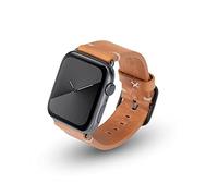 JT Berlin Alex Bracelet vintage pour Apple Watch 42 mm / 44 mm / 45 mm / 49 mm Bracelet en cuir [Watch Ultra / SE / Series 8 / 7 / 6 / 5 Bracelet de rechange en cuir souple et fermeture en aluminium] Cognac/gris (taille S/M)