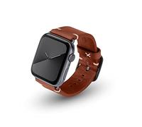 JT Berlin Alex Vintage Bracelet Apple Watch 42 mm / 44 mm / 45 mm / 49 mm Bracelet en cuir [Watch Ultra / SE / Series 8 / 7 / 6 / 5 Bracelet de rechange en cuir souple avec fermeture en aluminium] Marron/gris (taille S/M)
