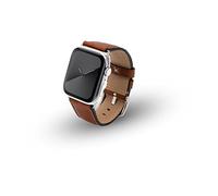 JT Berlin Charlie Bracelet de rechange en cuir pour Apple Watch 49mm/45mm/44mm/42mm [Watch Ultra, Watch SE, Series 8/7/6/5/4/3/2/1, fermoir en acier inoxydable] Marron/argenté