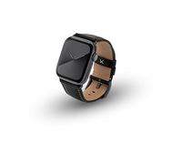 JT Berlin Charlie Bracelet en cuir pour Apple Watch 49 mm / 45 mm / 44 mm / 42 mm [Watch Ultra, Watch SE, Series 8/7 / 6/5 / 4/3 / 2/1, fermoir en aluminium] Noir/Gris, Noir/gris sidéral, Classique