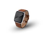 JT Berlin Charlie Bracelet en cuir pour Apple Watch 49 mm / 45 mm / 44 mm / 42 mm [Watch Ultra, Watch SE, Series 8/7/6/5/4/3/2/1, fermeture en aluminium] Marron/argenté