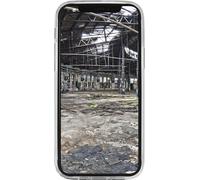 JT Berlin Pankow-Clear Housse de protection transparente pour Apple iPhone 12 Mini (5,4") (cadre en TPU absorbant les chocs, dos en verre acrylique résistant aux rayures, revêtement anti-traces de doi