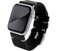 JT Berlin Watchband Alex II Vintage Bracelet 42 mm, 44 mm, 45 mm, 46 mm M noir, argent Watch Series 1, Watch Series 2, Watch Series 3, Watch Series 4, Watch