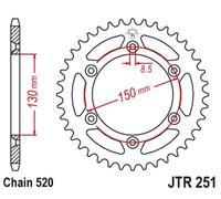 JT SPROCKETS Couronne acier anti-boue 251 - 520