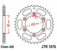 JT SPROCKETS Couronne acier standard 1076 - 420