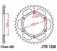 JT SPROCKETS Couronne acier standard 1258 - 428