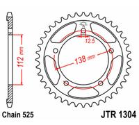 JT SPROCKETS Couronne acier standard 1304 - 525